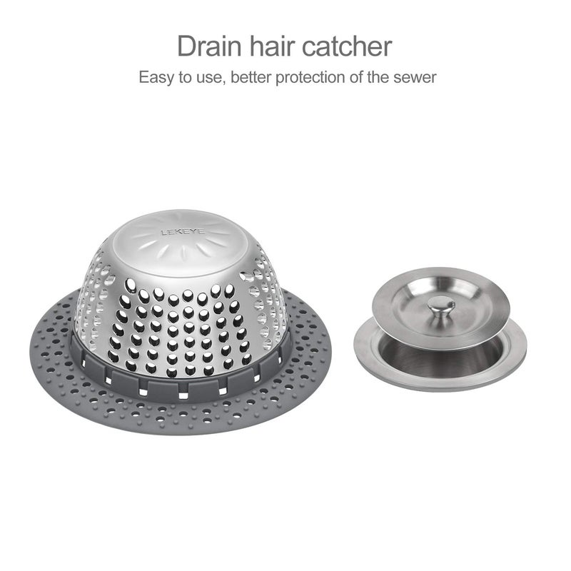 LEKEYE Drain Hair Catcher/Bathtub Drain Cover/Drain Protector for Pop-Up & Regular Drains(Patented Product) - Image 2